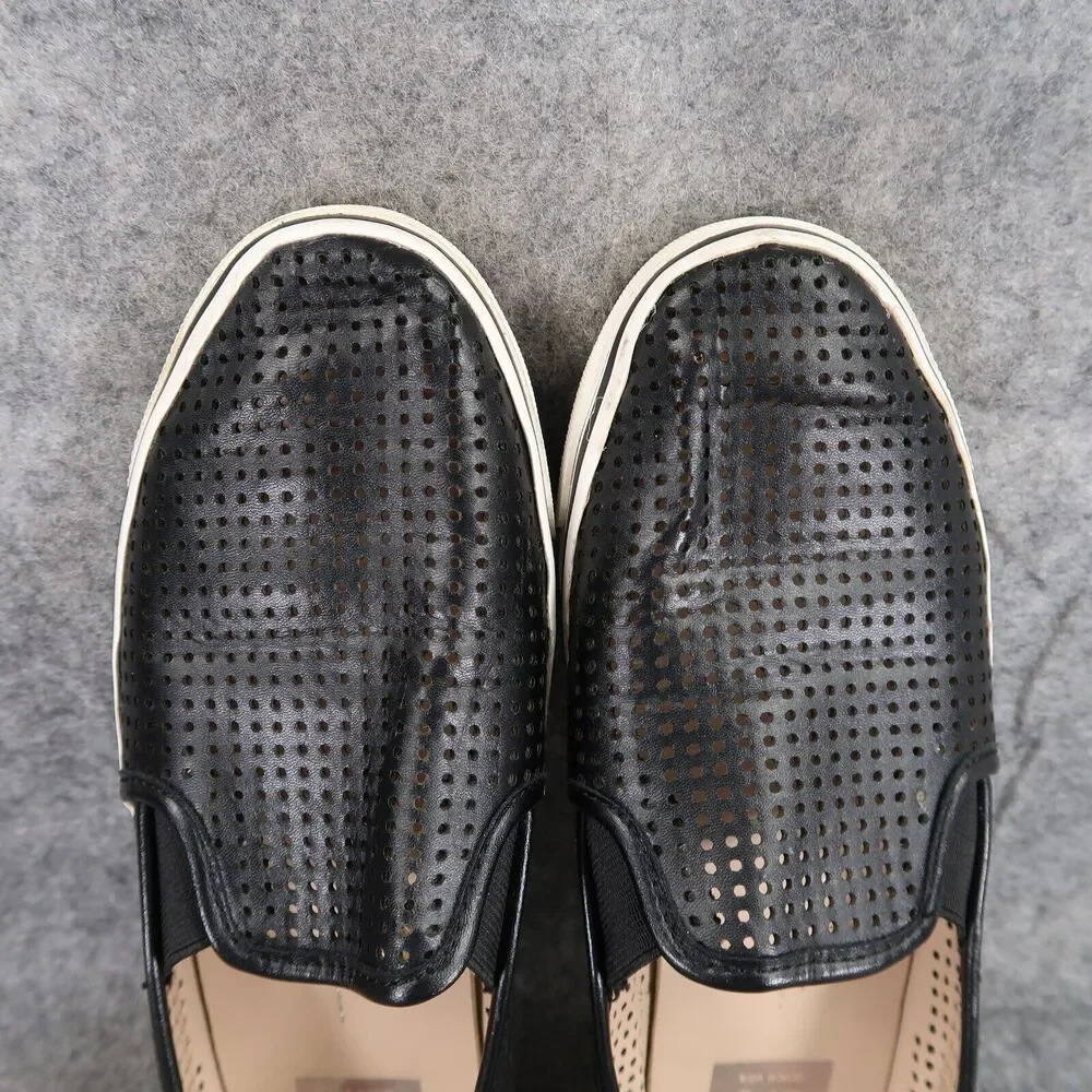 Dolce Vita Shoes Womens 5 Sneakers Slip On Fashion Casual Perforated Black Flats